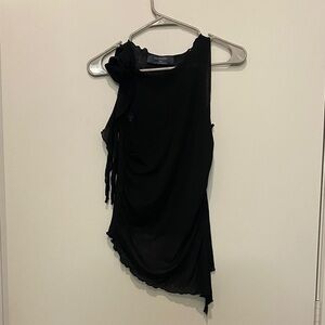 Primark Black Mesh Asymmetrical Top